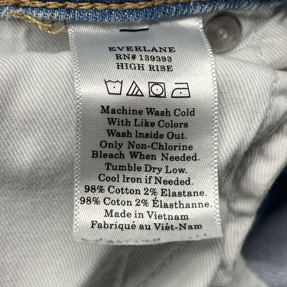 Everlane Jeans High Rise Straight Leg Light Wash Women's Size 31 Regular - Picture 4 of 12